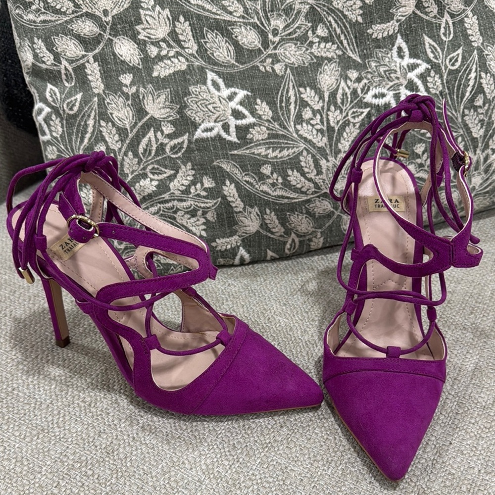 Zara Women's Purple Strappy Heels